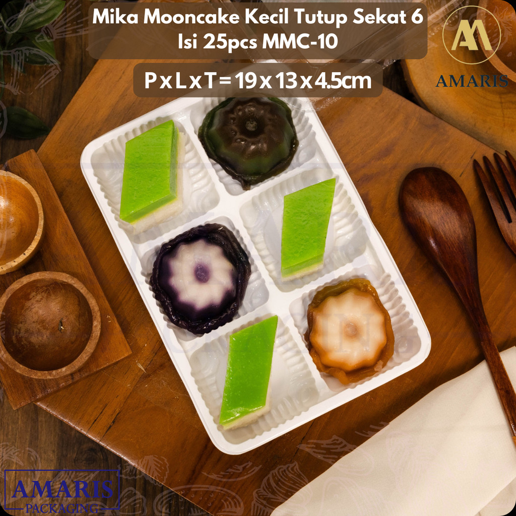 Mika Mooncake Kecil Tutup Kotak Sekat 6 Isi 25 Pcs MMC-10
