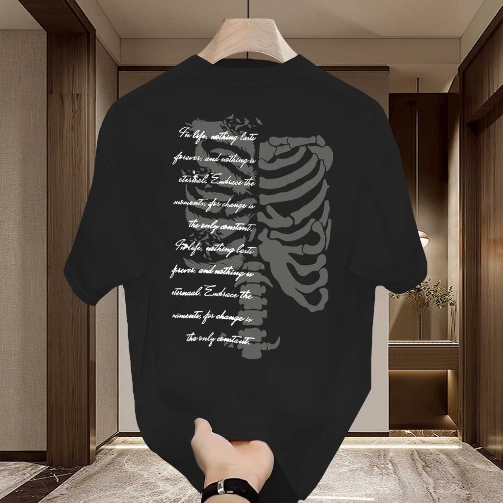 Kaos Rucas Sayap Malaikat Jatuh Distro Kaos pria Kaos Rucas Skeleton Combed Tee