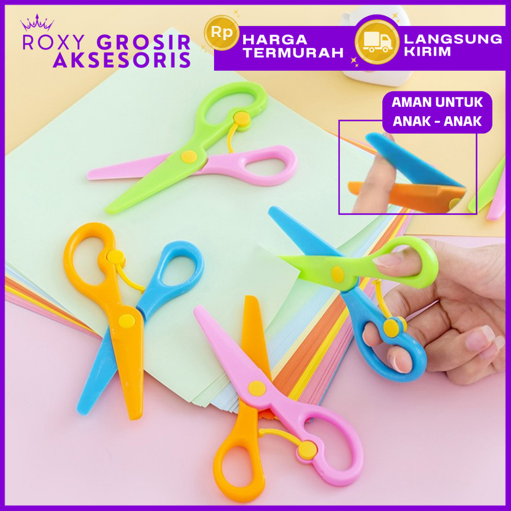 

Gunting Anak Pengaman Safety Scissors / Gunting Kertas Plastik Anak Anak Warna Warni