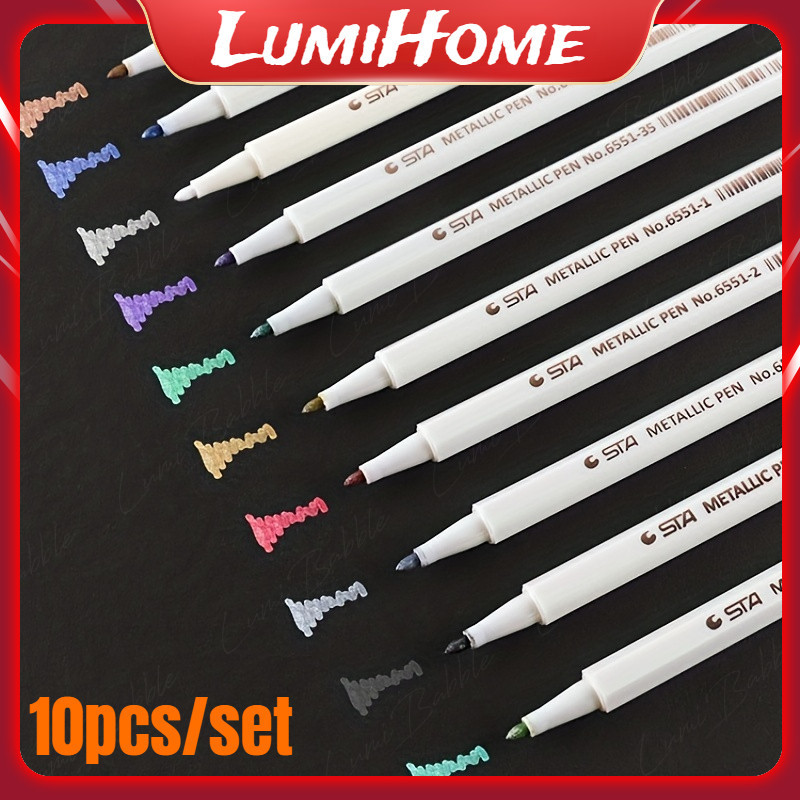 

10pcs STA 6551 Brush Pen Spidol Warna Lembut untuk Alat Tulis Sekolah
