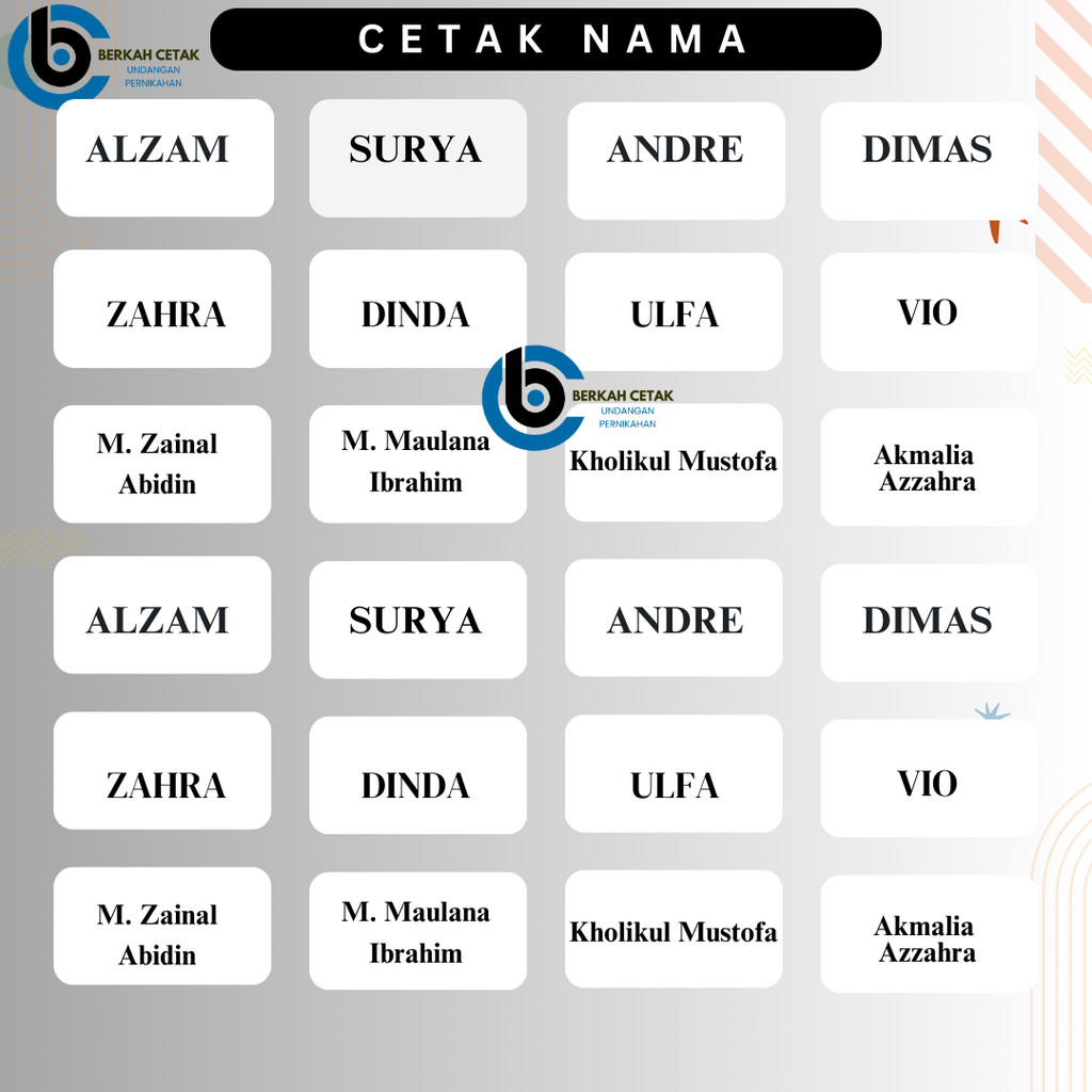 

[TERMURAH] CETAK LABEL NAMA UNDANGAN 103 POLOS