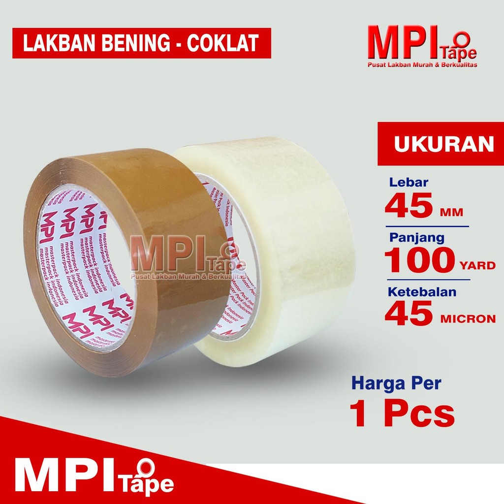 

Lakban Bening - Coklat 45 mm x 100 yard - Lakban Packing - MPI