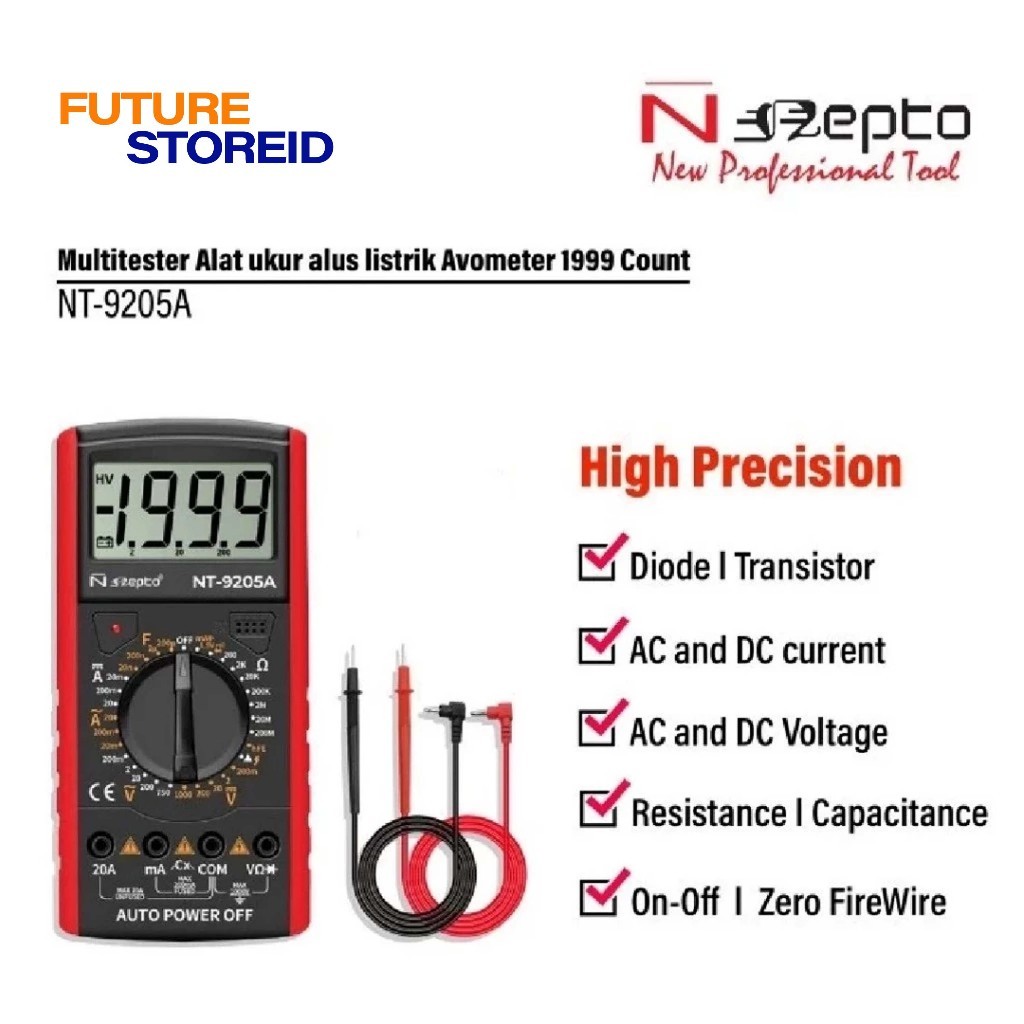 Nepto NT-9205A Multitester Multimeter Avometer Digital AC DC Original