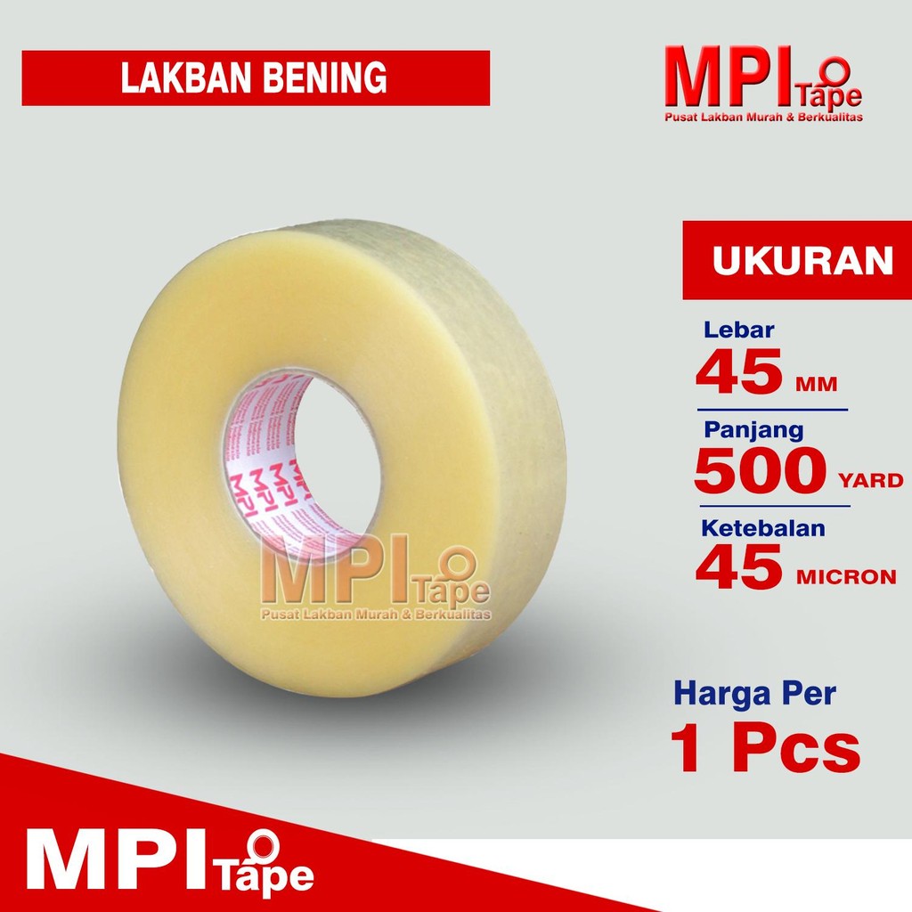 

Lakban Bening 45 mm x 500 Yard - Lakban Packing JUMBO - MPI