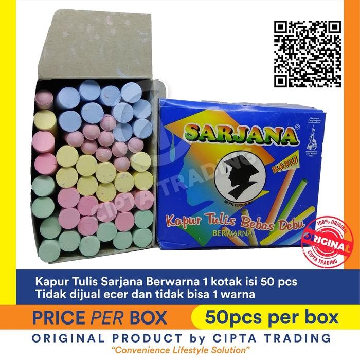 

Chalk (kapur tulis) - Sarjana - Kapur papan tulis warna (50 stick) - extra bubble