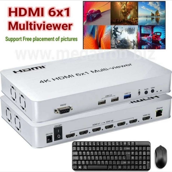 HDMI 6x1 Multiviewer - Ukuran dan Bentuk Pembagian Layar bisa diatur