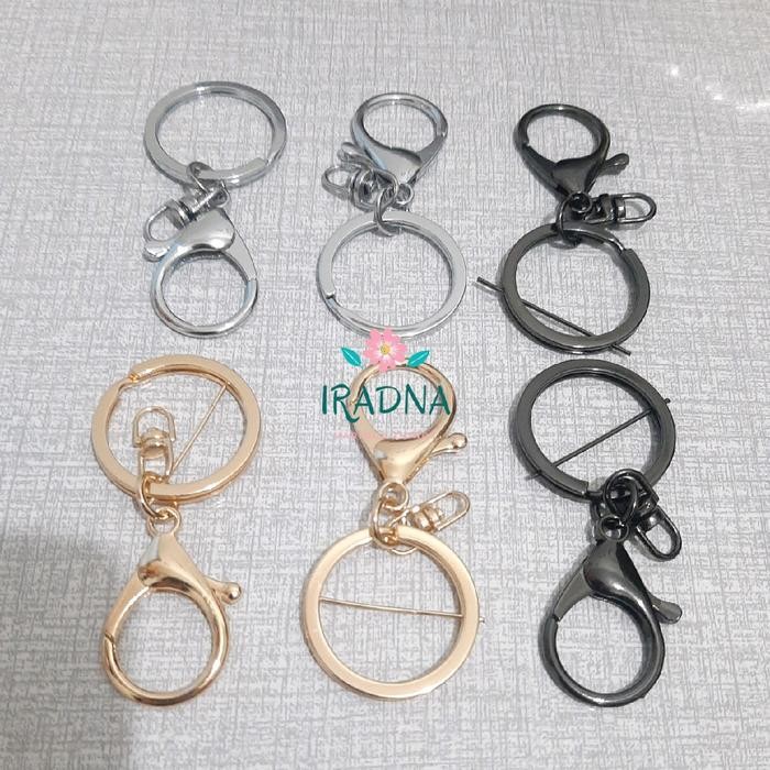

Organizer Terlaris- [Lucuu] (10pcs) Ring Gantungan Kunci Kokot Udang Keychain + Lobster Clasp Rantai/Putar Bahan Tebal - Ring Bulat Putar, KC Gold