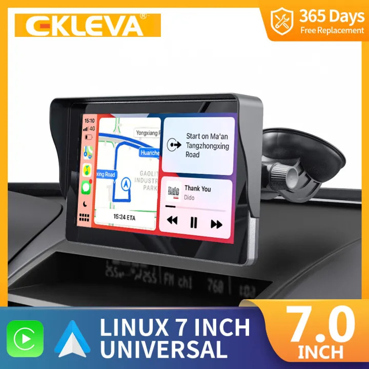 EKLEVA Head Unit Mobil Universal 7 Inci Layar Sentuh Android Auto & Carplay Support Bluetooth Cocok 