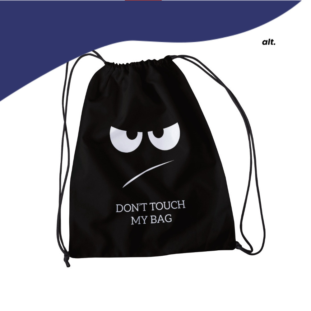 Tas Serut Pria Wanita Stringbag Gendong Waterfroop Multifungsi 30 x 38 Taslan Dont Touch