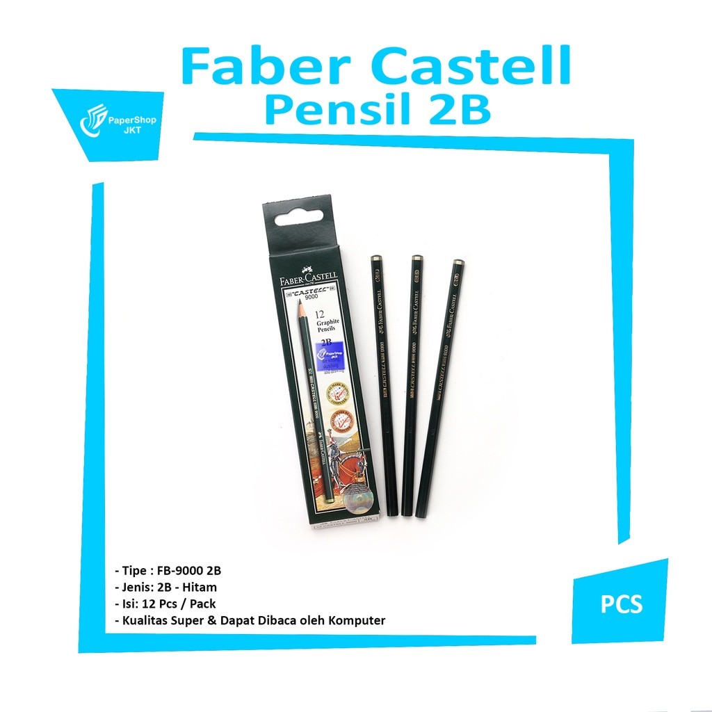 

harga grosir pabrik FABER CASTELL - Pensil Tulis Komputer Ujian Varian 2B FB - 9000 2B - LUSIN