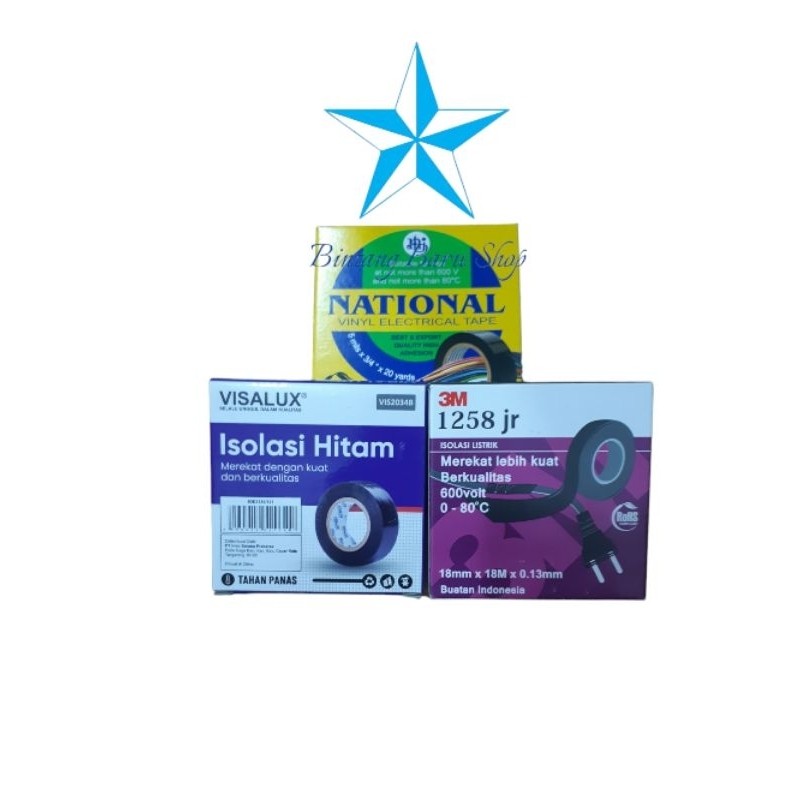

[SDW] pekanbaru/ISOLASI HITAM / ISOLASI KABEL / ISOLASI LISTRIK NATIONAL 3M VISALUX
