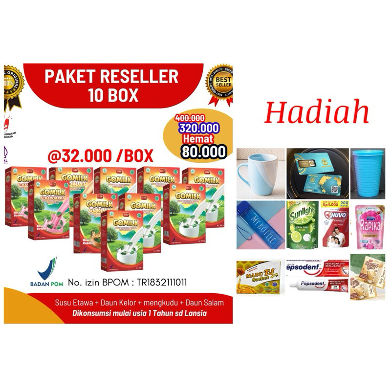 

(BONUS PILIH HADIAH) GOMILK PAKET RESELLER