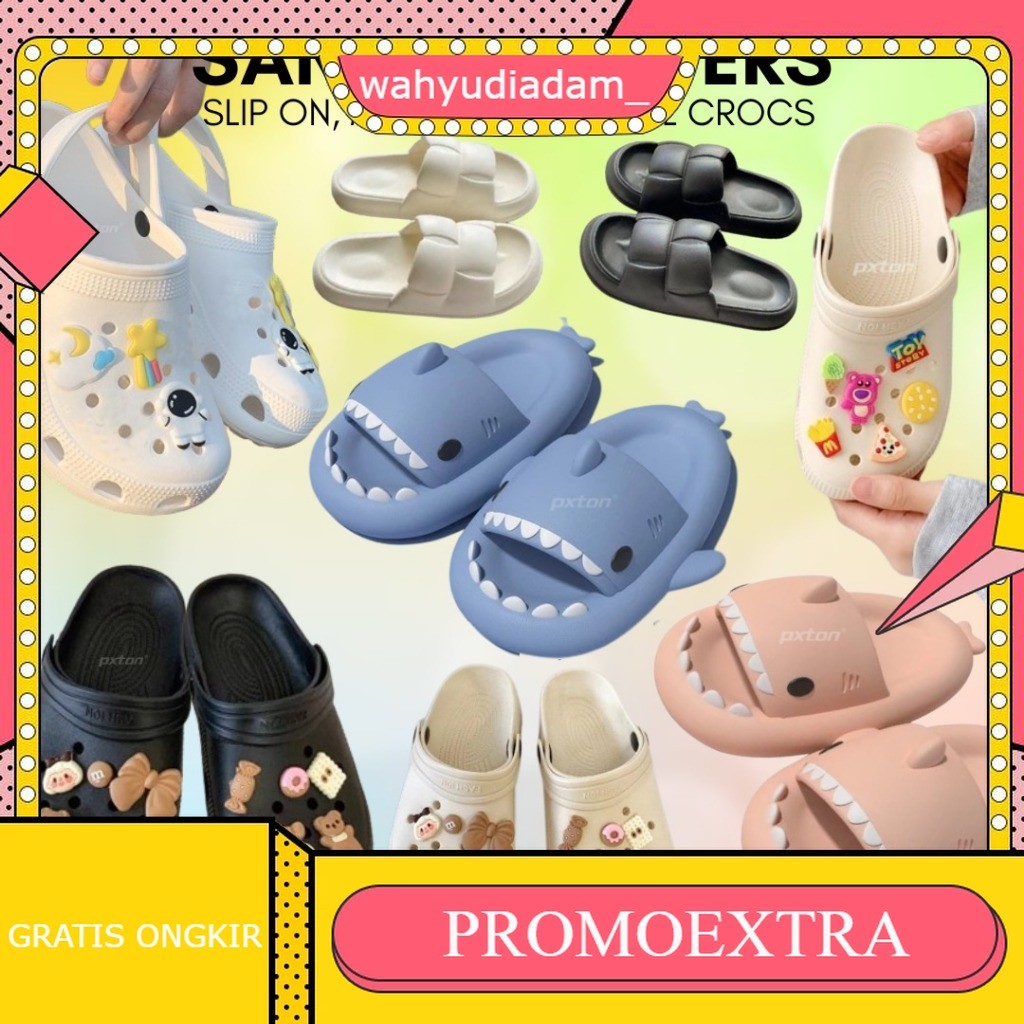 Sandal Wanita Terbaru Jelly Karet Sandal Slop Flat Rumahan Empuk Elastis Sendal Anti Slip / Sandal C