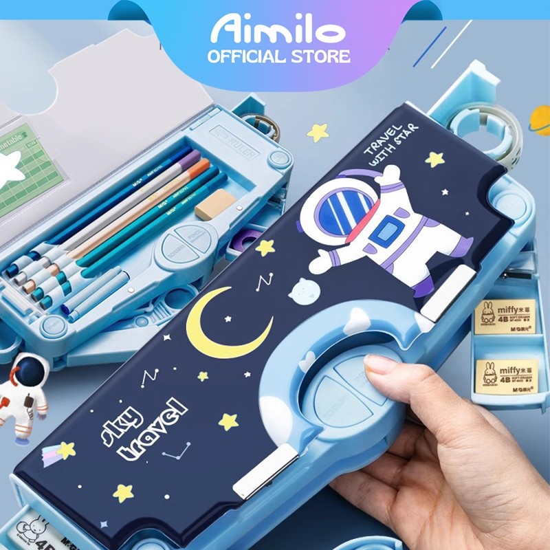 

Diskon [READY] Aimilo Tempat Pensil Multifungsi Kotak Pensil Anak Lengkap Peruncing Gunting Isolasi Penghapus Penggaris Alat Tulis Sekolah