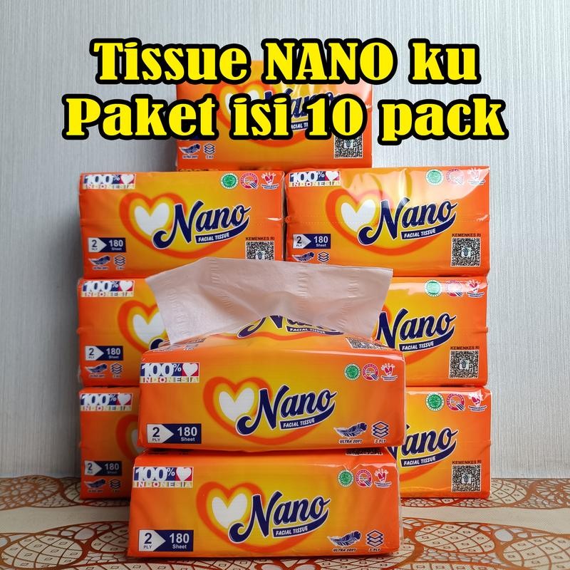 

Tissue NANO ku {Paket 10 pack} 180lbr 2ply tissue halus dan lembut HALAL tisu mice Sheets