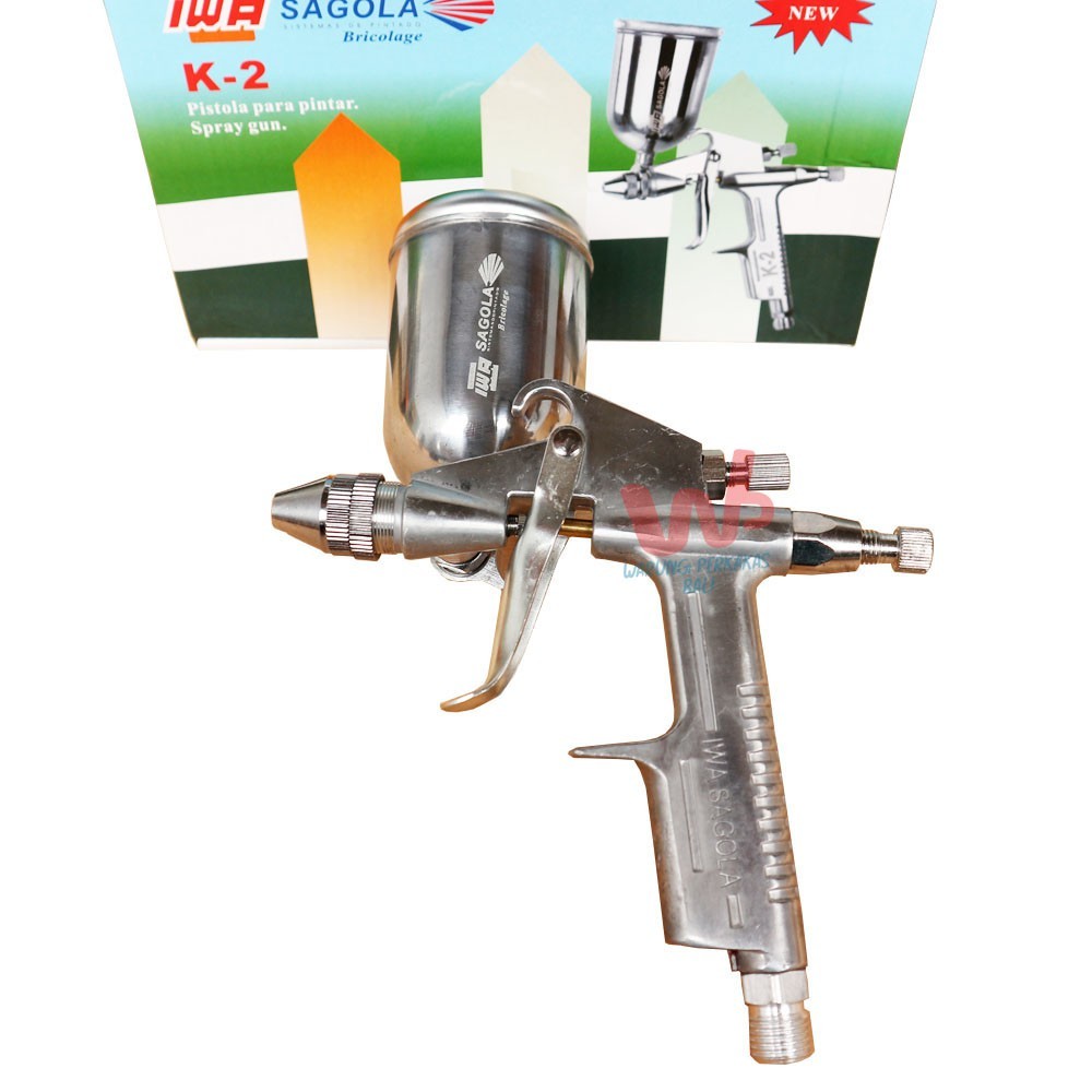 IWA Sagola Spray Gun K3B Tabung Atas Spray Gun 200cc Alat Penyemprot Cat Duco Spet