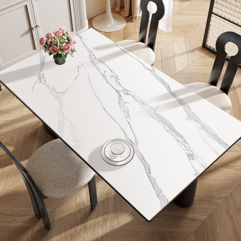 Tumbuh Alas Meja Premium - Alas Meja Marmer Abu - Alas Meja Kulit Anti Selip - Tahan Air dan Minyak