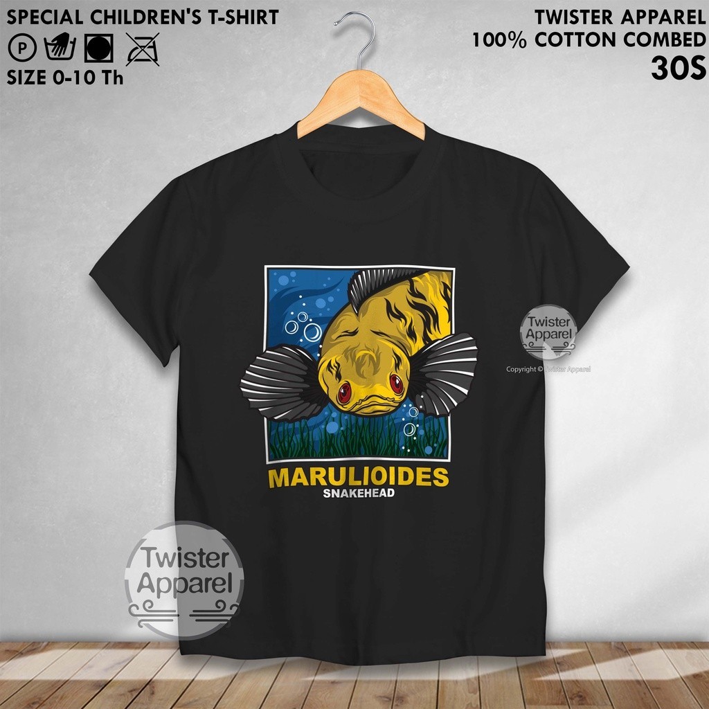 Baju Kaos Anak Channa Maru Snakehead Yellow Fish Maruliodes Usia 0-10 Tahun Bahan Katun Kualitas Dis