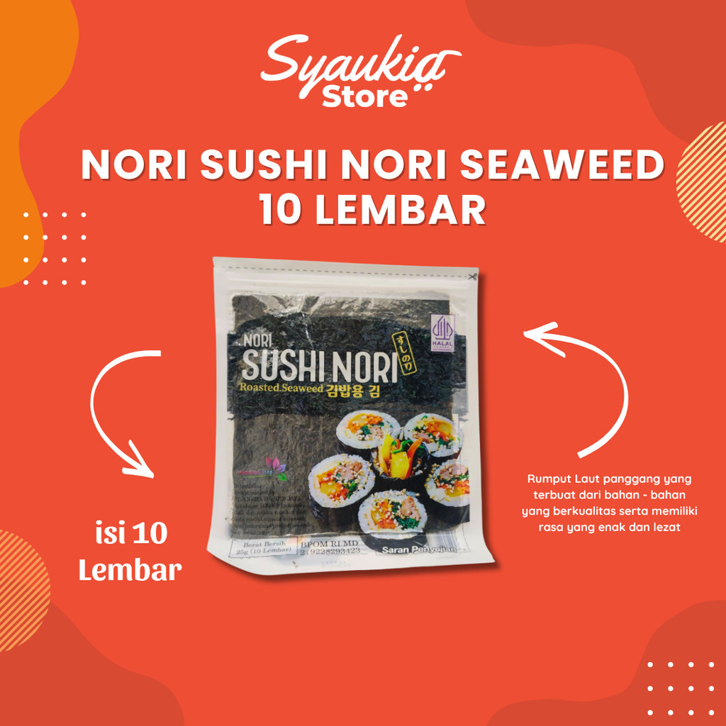 

Sushi Nori Seaweed Rumput Laut Panggang / Sushi Nori HALAL isi 10 Lembar Syaukia Store