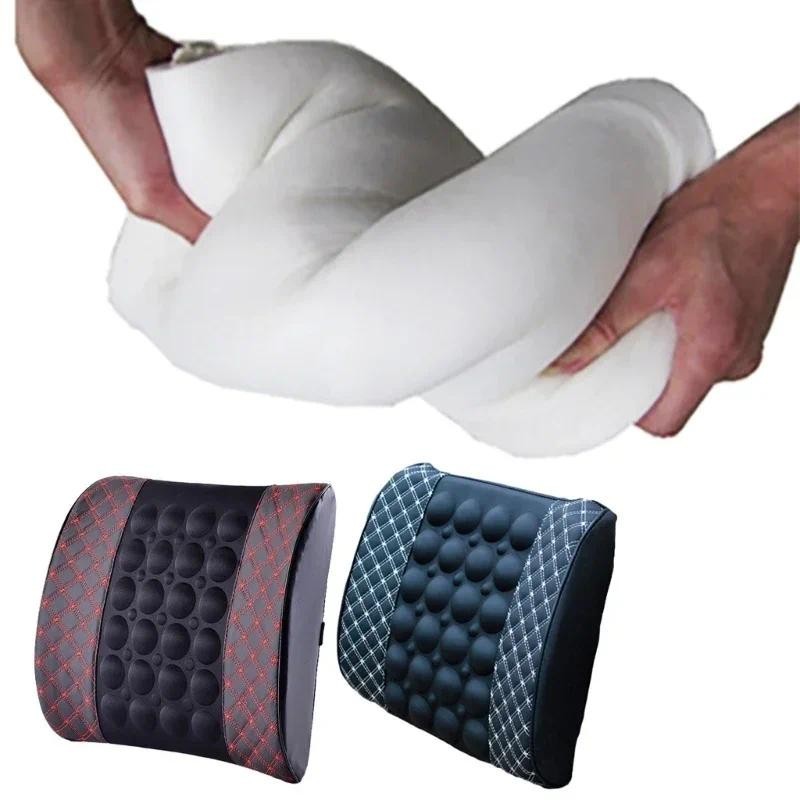Electric lumbar support pillow Red automobile electric lumbar vibration massage pad lumbar support p