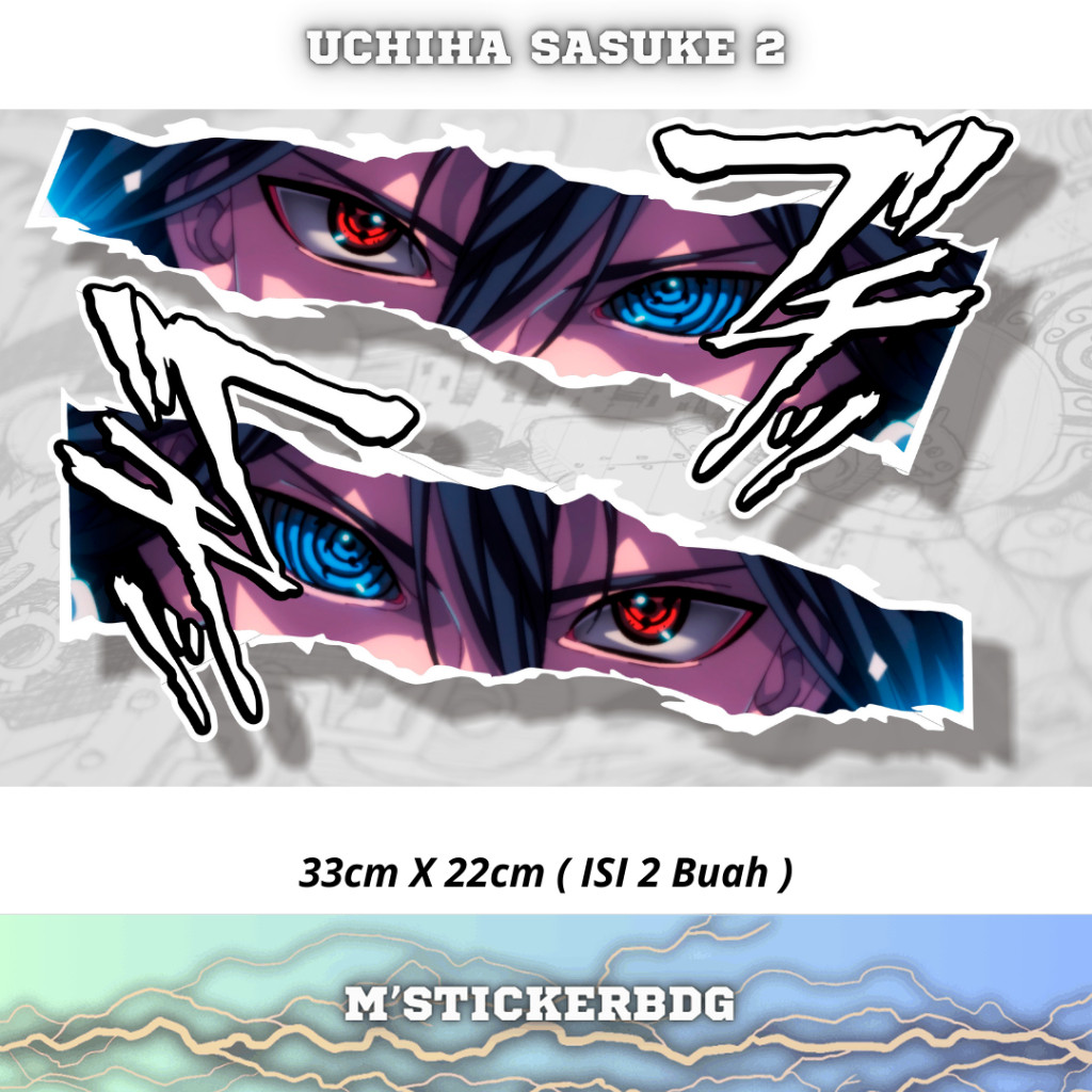 Sticker Stripping All Type Motor Print  Stiker Mata Anime Sasuke Uchiha 2