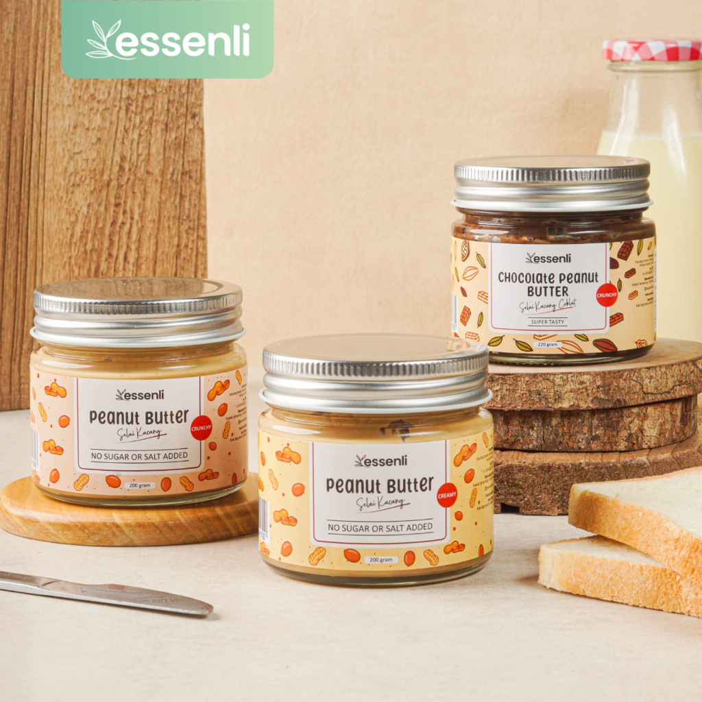 

ESSENLI Peanut Butter Unsweetened / Selai Kacang Cokelat