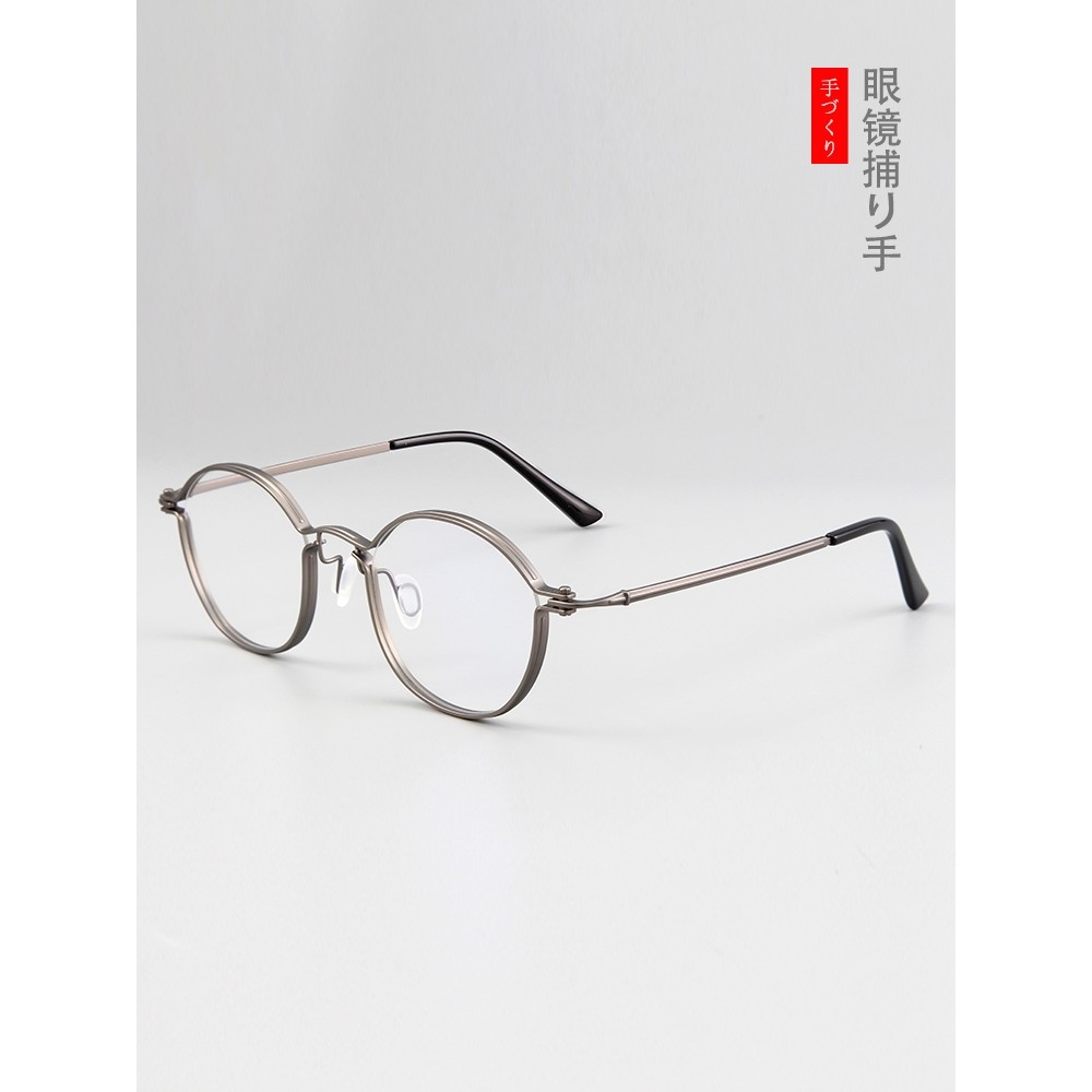 Bingkai Kacamata Retro bingkai bulat buatan tangan designer Jepang 100% Titanium bingkai kacamata Mi