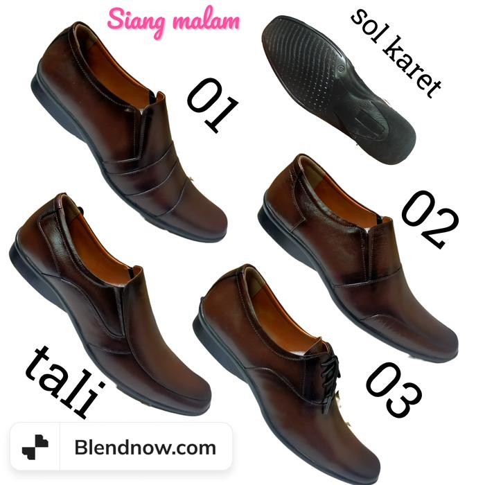 Sepatu pantofel sepatu playboy sepatu formal kulit asli sepatu pria - glants coklat, 40