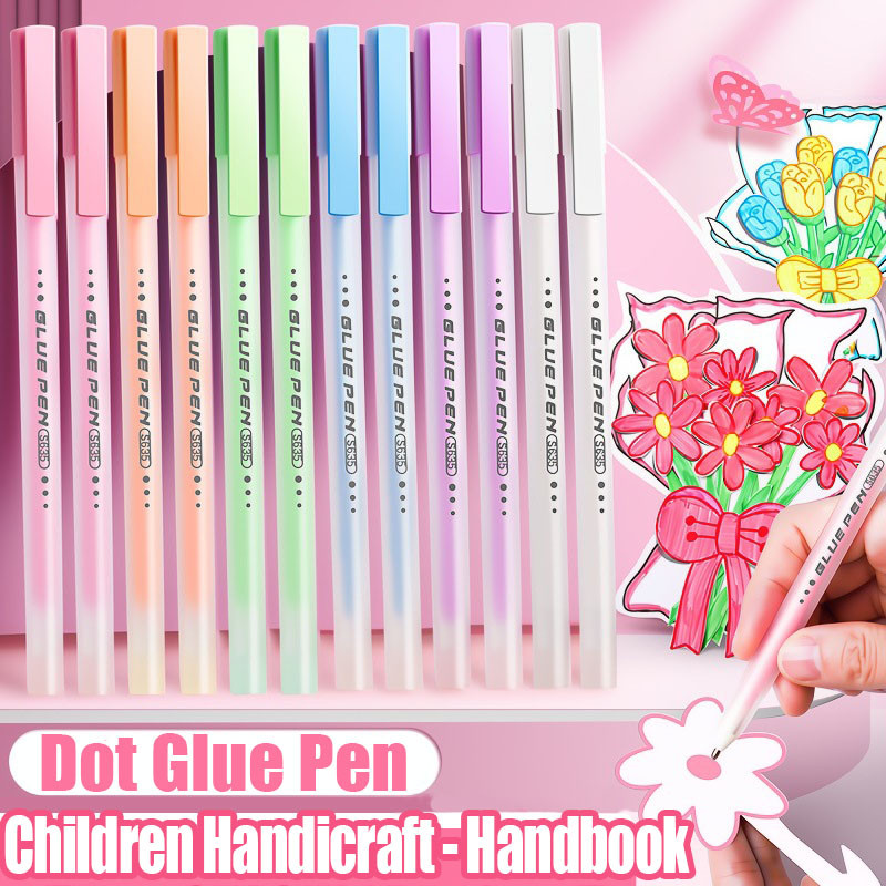

3Pcs Pen Style Glue Stick Quick Dry Adhesive Dispensing Pen High Viscosity Dot Gule Stick Kawaii Stationery