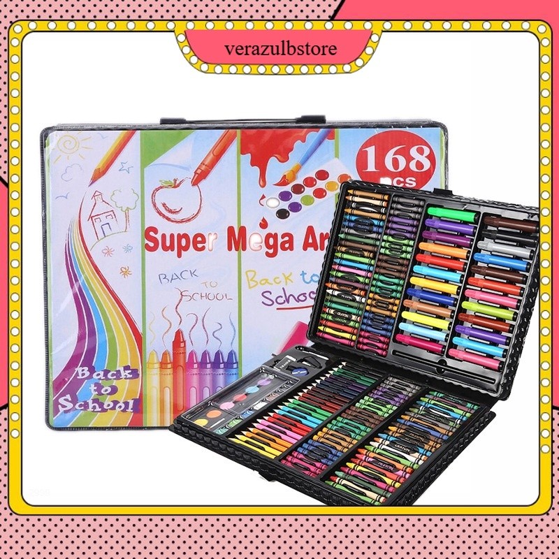 

Diskon !! Crayon Set 168pcs / Krayon Mewarnai Anak 168pcs / Pensil Warna Set 168pcs Berkualitas