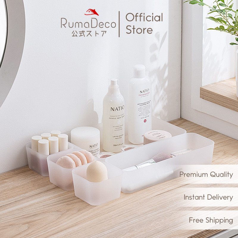 「 RUMADECO 」  Organizer Sekat Laci / Drawer / Tempat Penyimpanan Serbaguna / Box Putih