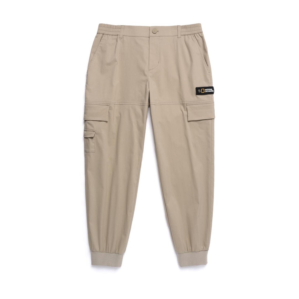 National Geographic Small Pocket Detailed Cargo Jogger Pants Sand Beige - Celana Panjang Sand Beige