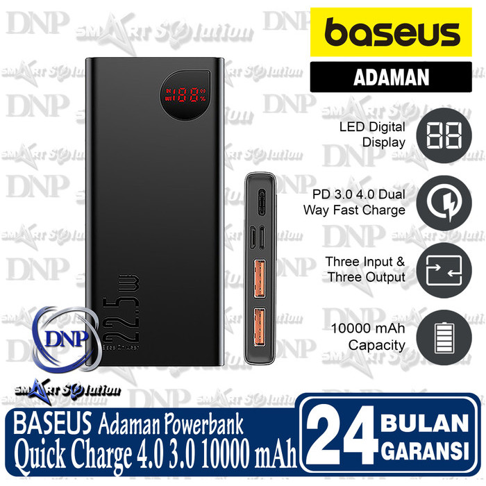 Baseus Adaman Powerbank Metal Digital Display QC 10000mAh 22.5W