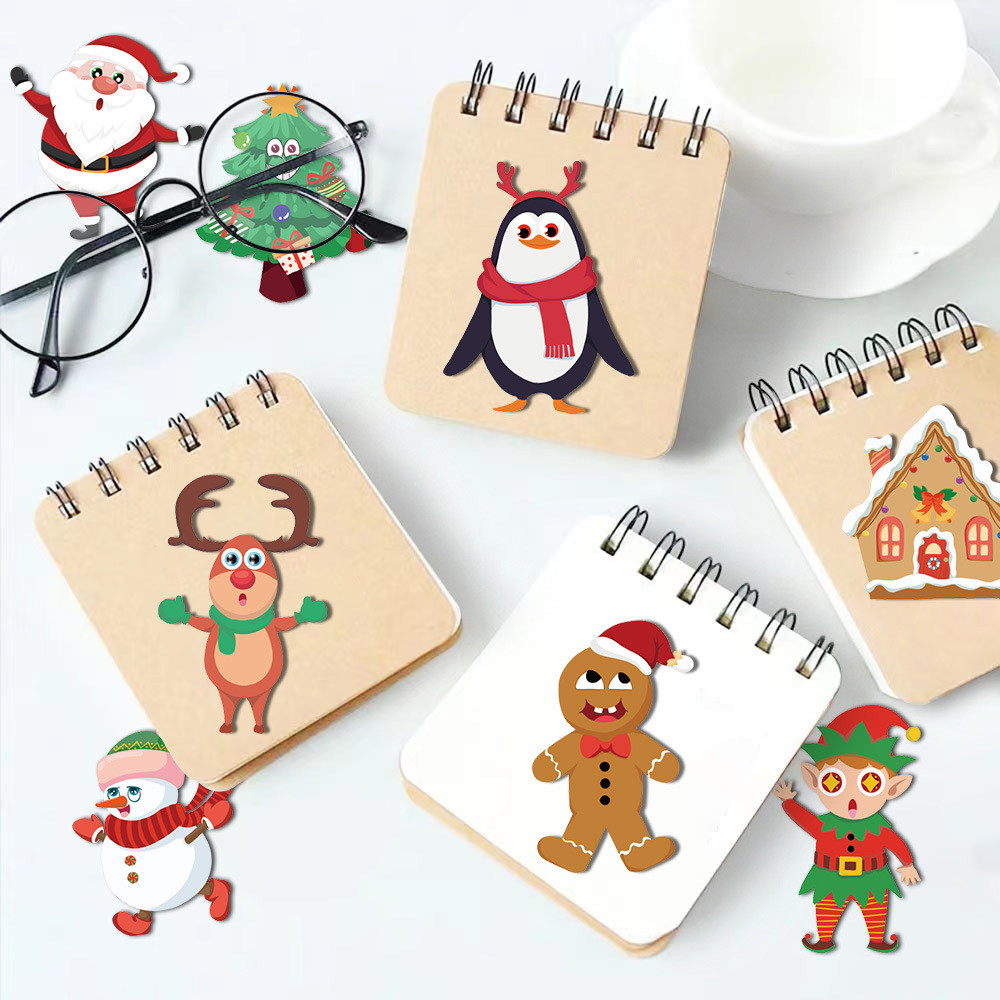 

8/16sheets Christmas Puzzle Stickers Create Your Own Santa Claus DIY Make-a-Face Kids Jigsaw Games Children Party Decoration Toy