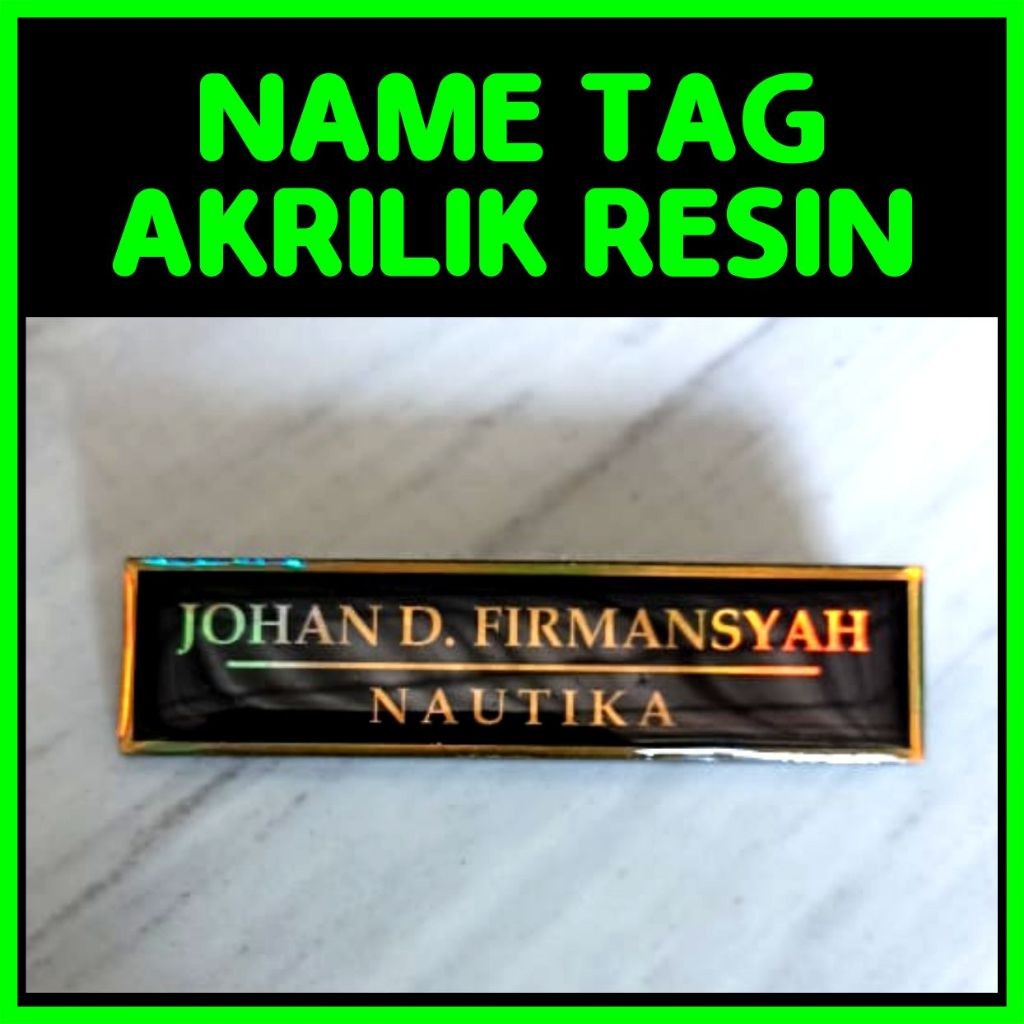 

Name Tag Resin HOLOGRAM Nama Dada Akrilik SATUAN - PSC