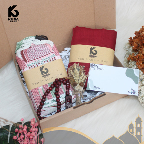 

[Best Seller] Hampers Sajadah & Hijab Motif Segiempat Gift Box Lebaran Ramadhan - Hampers 2