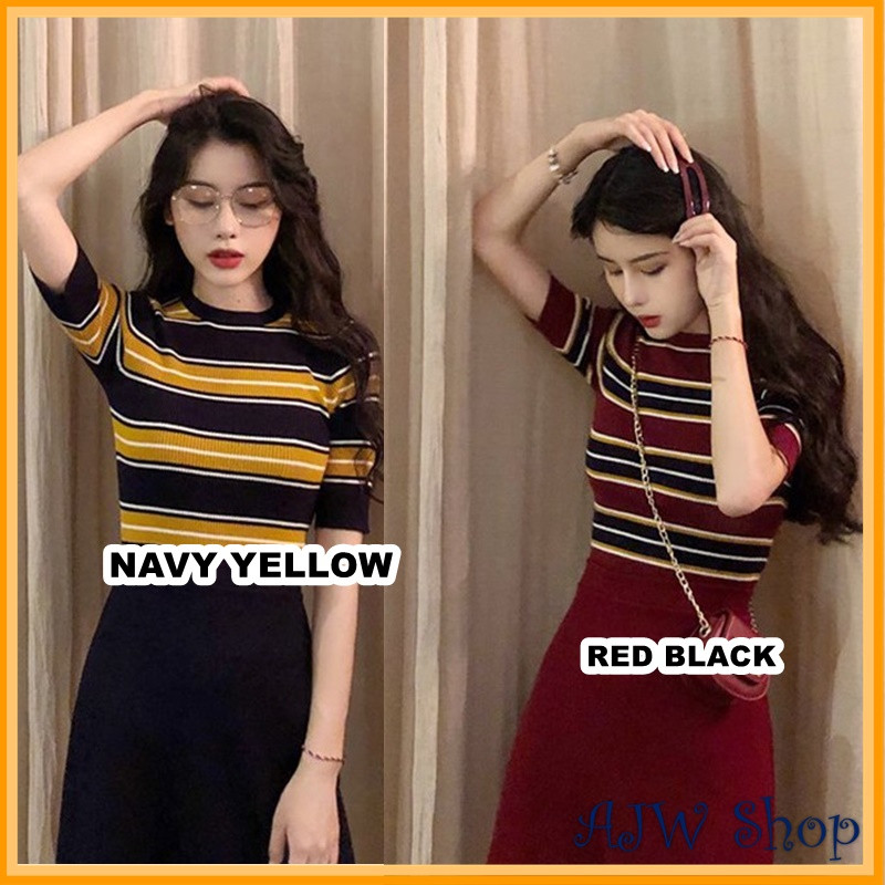 ATASAN WANITA IMPORT LENGAN PENDEK ONECK PREMIUM BAHAN HALUS HB | BAJU RAJUT LENGAN PENDEK | KNITWEA