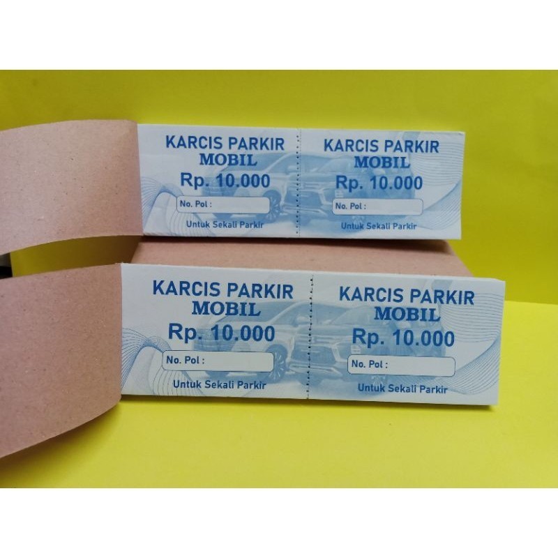 

KARCIS PARKIR MOTOR/MOBIL/UNIVERSAL