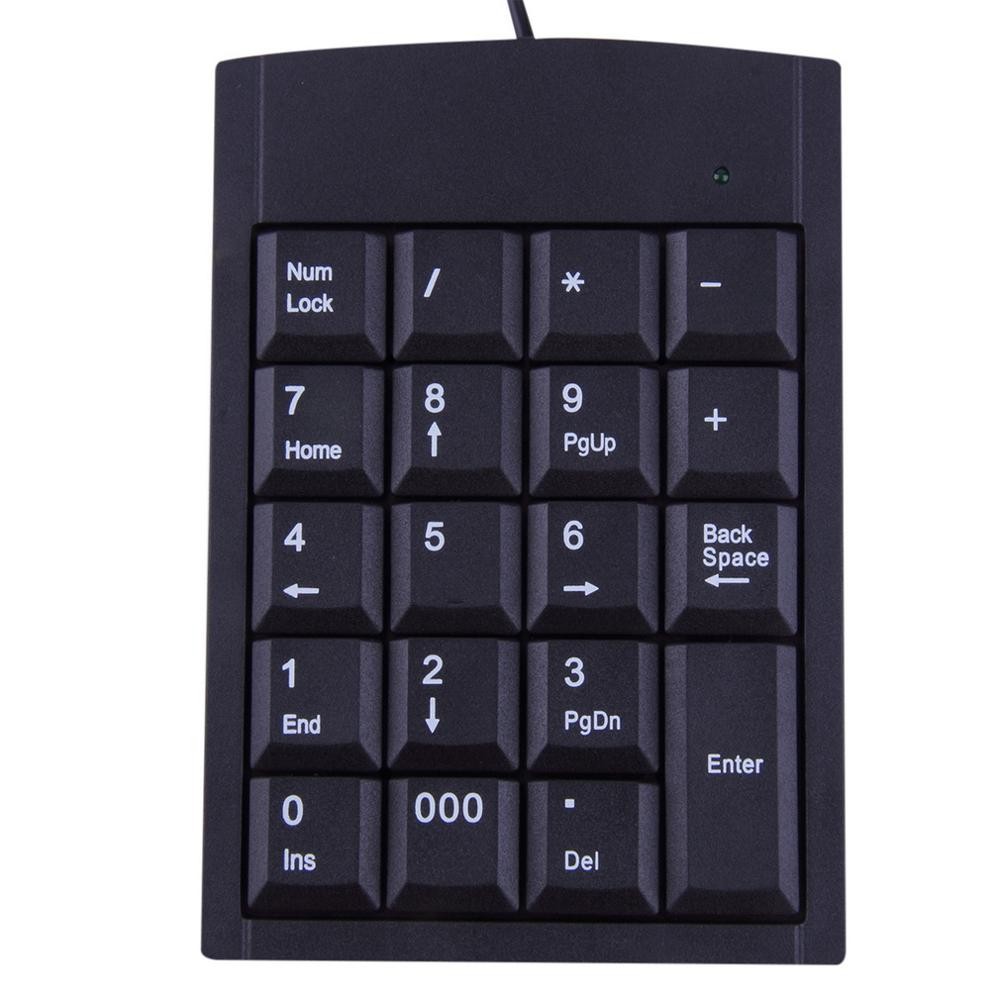 Mini USB Keyboard USB Wired Numeric Keyboard Keypad Adapter 19 Keys for Laptop PC Windows 2000 XP Vi