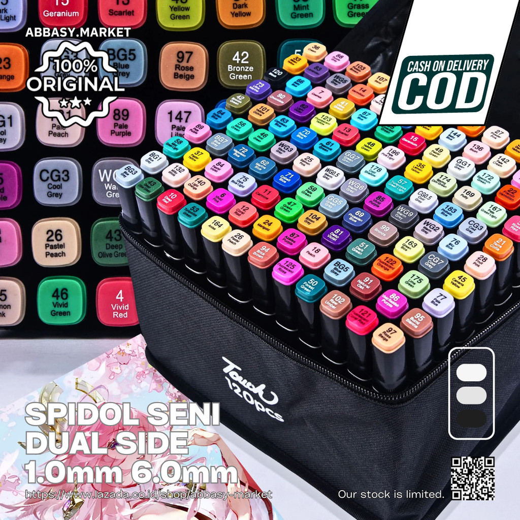 

Spidol Seni Dual Side Fine Art Brush Art Marker Set 1.0 and 6.0mm