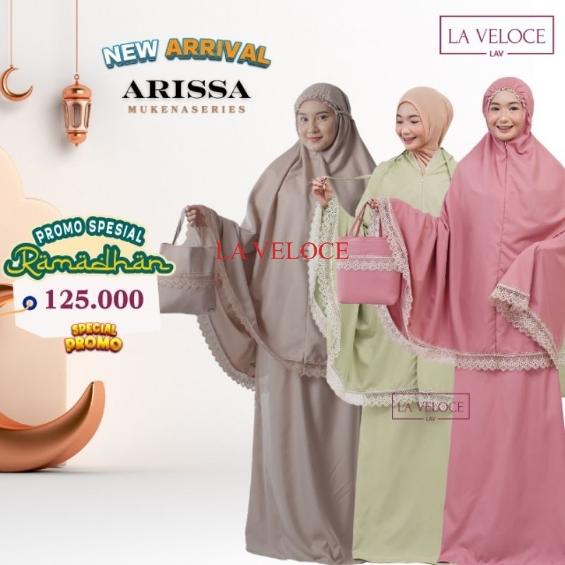 Arissa Mukena | Mukena Jumbo | Mukena Polos Renda | Mukena 2 in 1 | mukena Terbaru