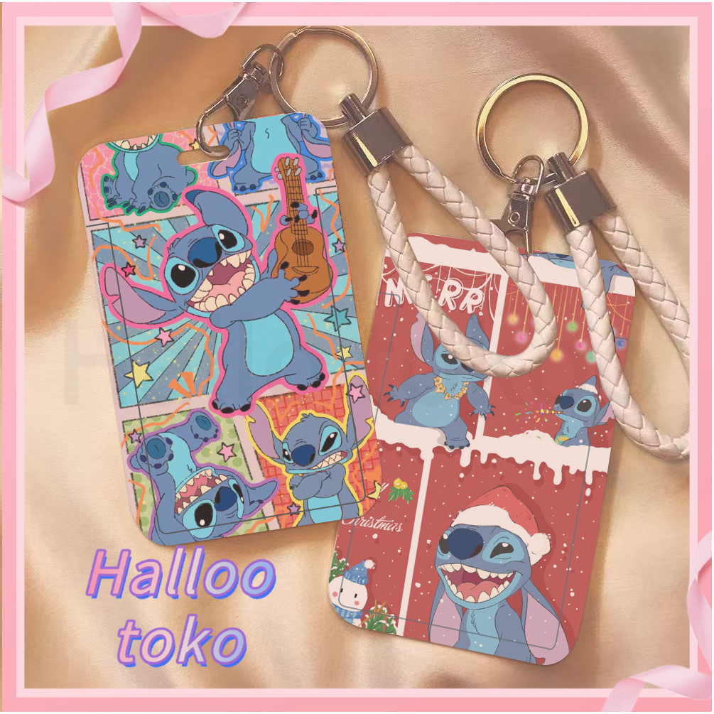 

ID CARD HOLDER MOTIF KAWAII TEMPAT KARTU PHOTOCARD PHOTO CARD Pelindung + Tali,Kartun kecil berwarna biru merayakan Natal dengan senang hati