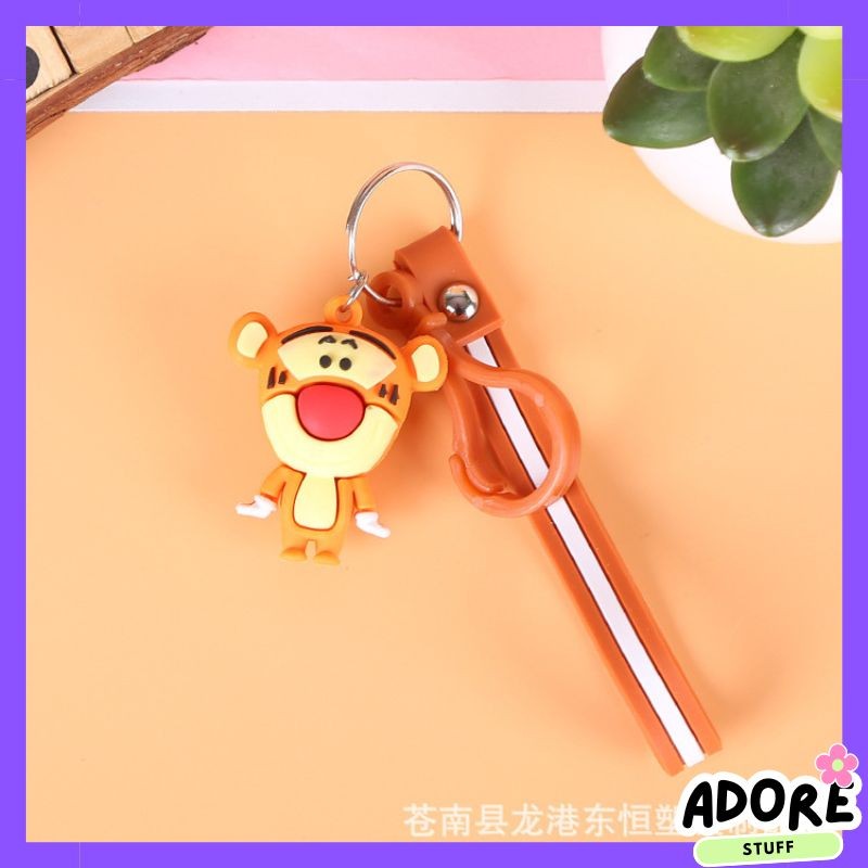 Gantungan Kunci Hewan Pikachu Tiger Keropi Kecil Lucu Menggemaskan Keychain Tas Sekolah 3D Gantungan
