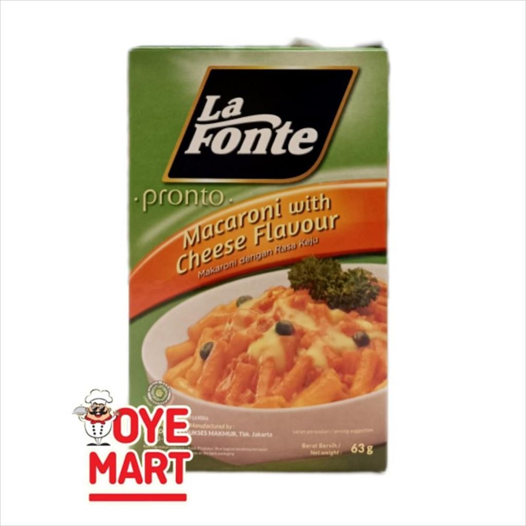 

MAKARONI PASTA LA FONTE / MAKARONI KEJU MACARONI WITH CHEESE 63GR