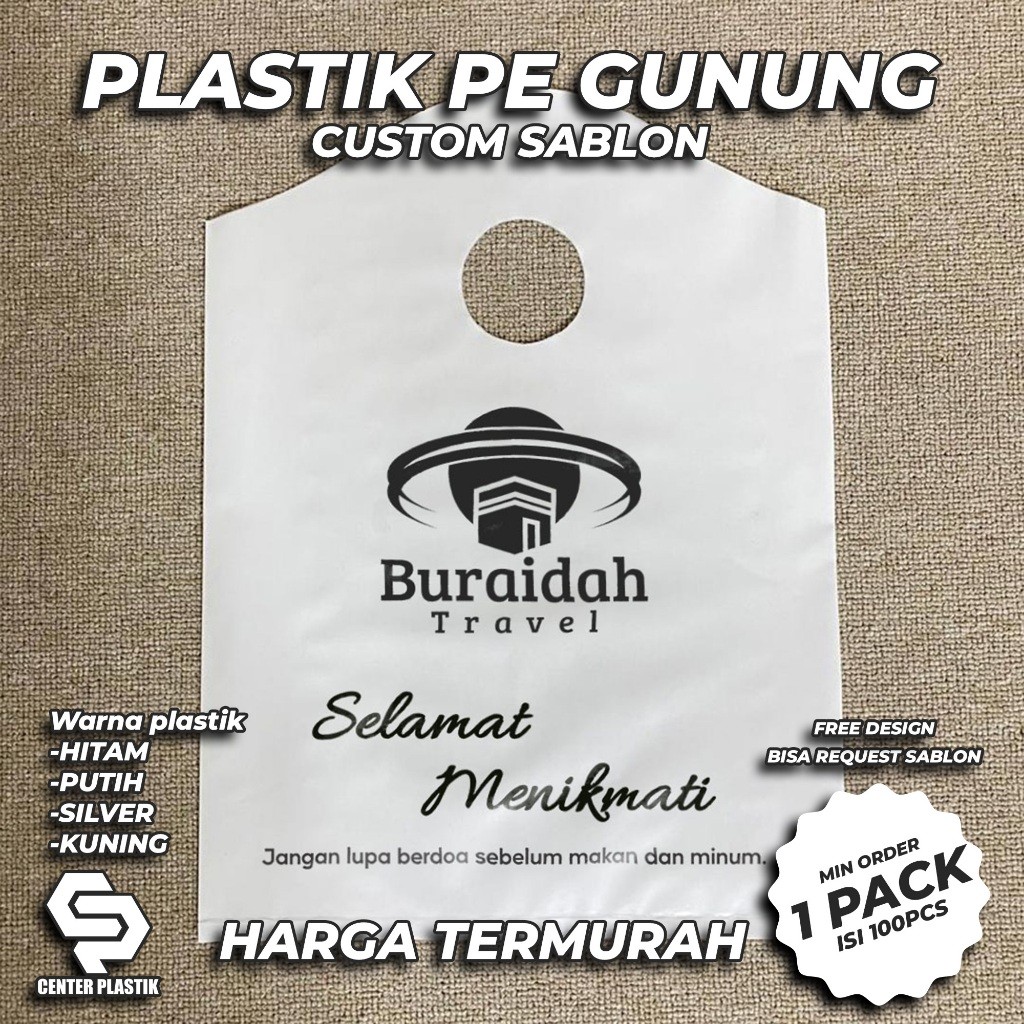 Sablon Plastik PE Gunung Plastik PE Plong Gunung