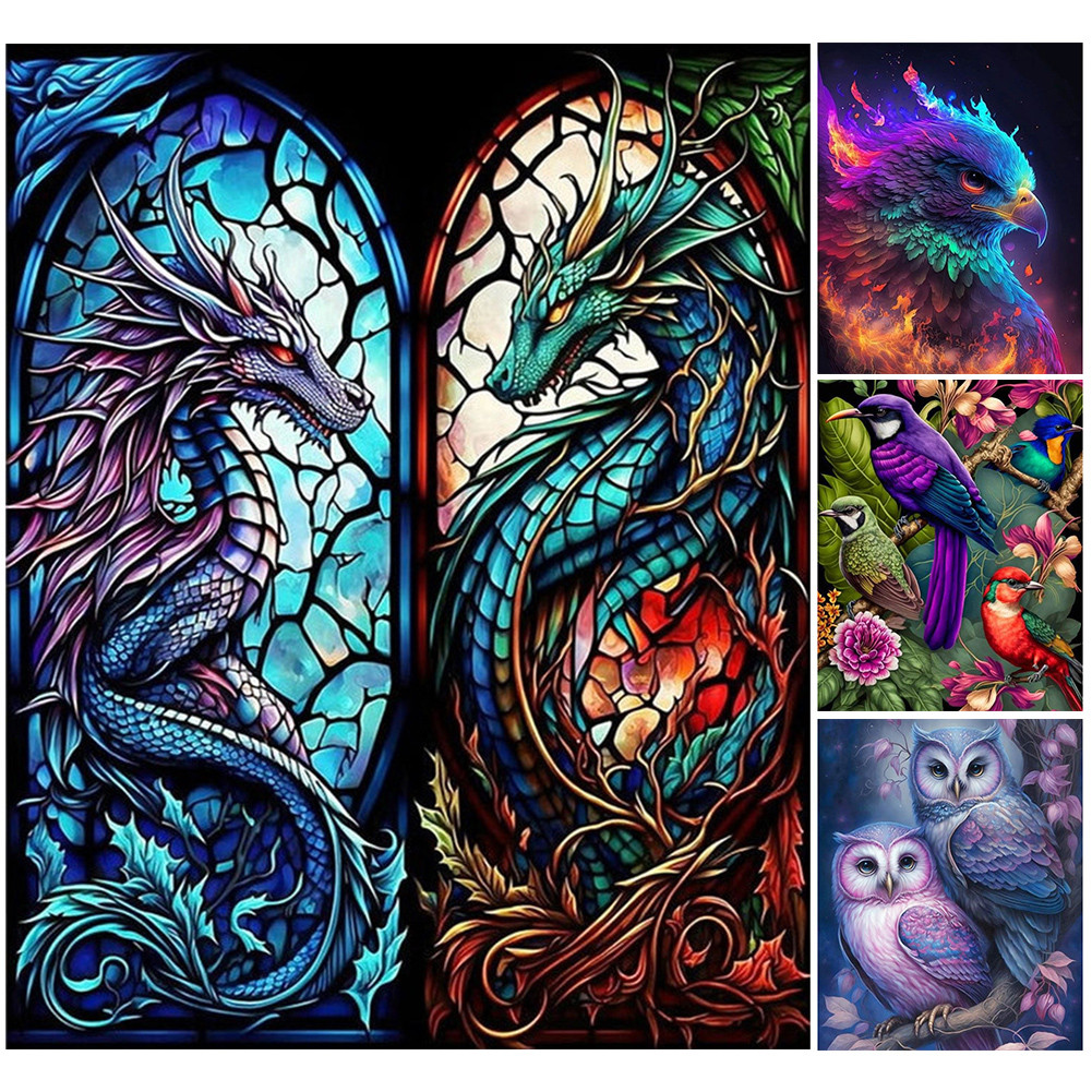 

5D DIY Full Round Drill Partial AB Diamond Painting Animal Decoration 45x55CM