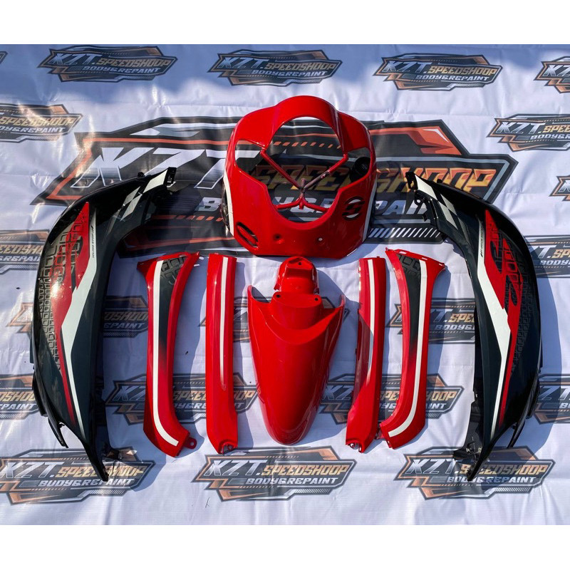 Cover body scoopy Ful set halus k93 2017 2018 2019 2020 warna hitam merah dengan stiker