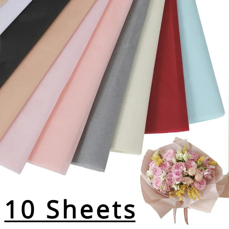 

10Pcs 50*66cm Tissue Paper Flower Bouquet Wrapping For Florist Wedding Birthday Party Gift Packing Decor DIY Crafts