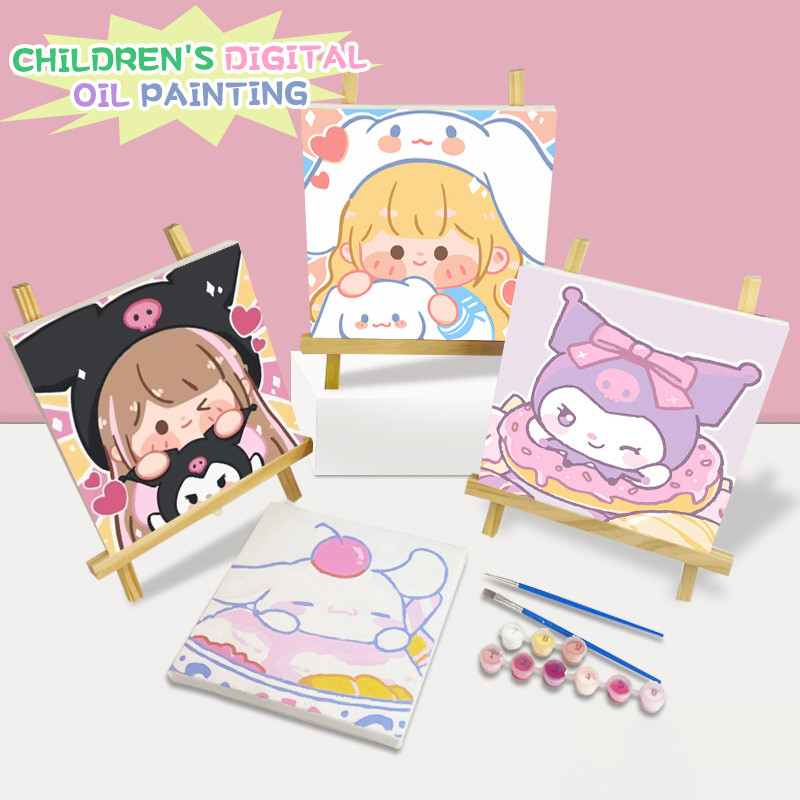 

COD✨Lukisan Cat Minyak Digital Anak-Anak Kartun Lukisan Cat Minyak Digital Lukisan Cat Minyak Mewarnai Buatan Tangan-Yinmer