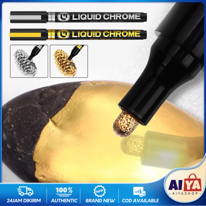 

Spidol Chrome Marker Permanent Emas Perak Snowman Paint Marker Spidol Besar Gold Silver Marker Pen Waterproof Anti Karat